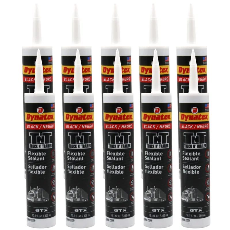 Dynatex Truck & Trailer Black Flexible Sealant – 10.1 Oz Primerless All-Weather Caulk, Elastic Permanent Bond (10-Pack) 1