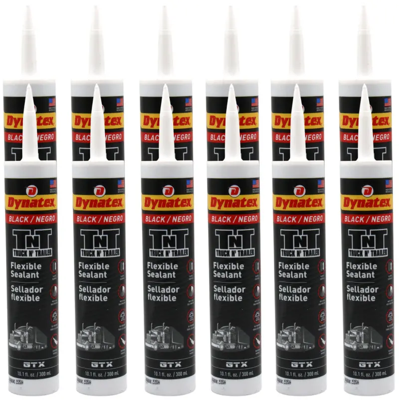 Dynatex Truck & Trailer Black Flexible Sealant – 10.1 Oz Primerless All-Weather Caulk, Elastic Permanent Bond (12-Pack) 1