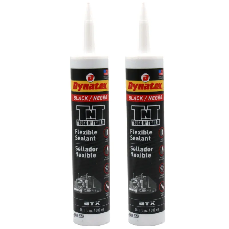 Dynatex Truck & Trailer Black Flexible Sealant – 10.1 Oz Primerless All-Weather Caulk, Elastic Permanent Bond (2-Pack) 1