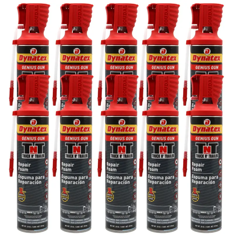 Dynatex Truck & Trailer Repair Foam (20 Oz) With Genius Gun – Commercial-Grade Insulating Foam – 10-Pack 1