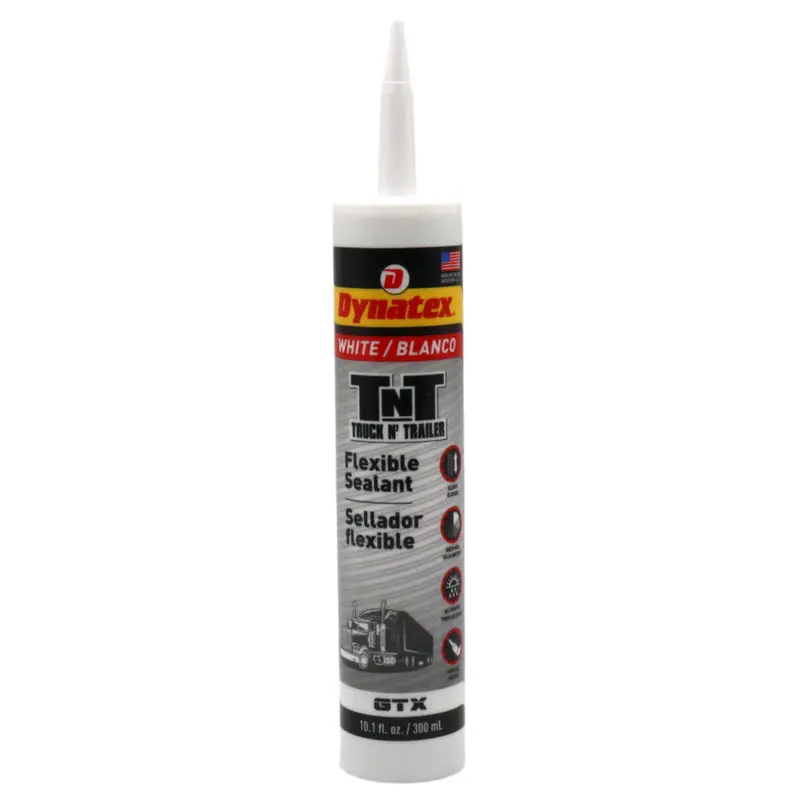 Dynatex Truck & Trailer White Flexible Sealant – 10.1 Oz Primerless All-Weather Caulk, Elastic Permanent Bond (Single Tube) 1