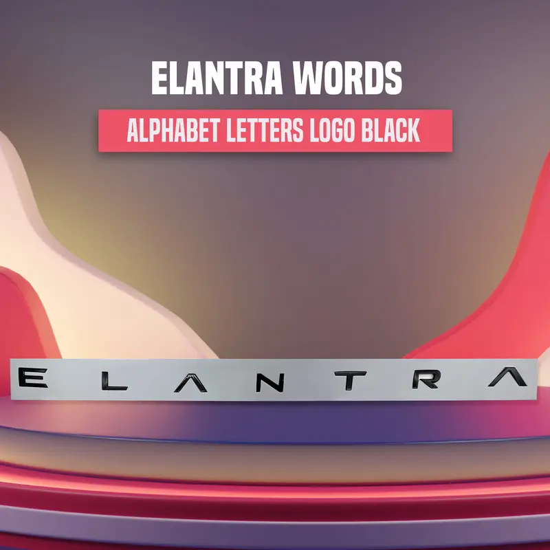 Elantra Lettering Decal – Matte Black Alphabet Styling Kit 1