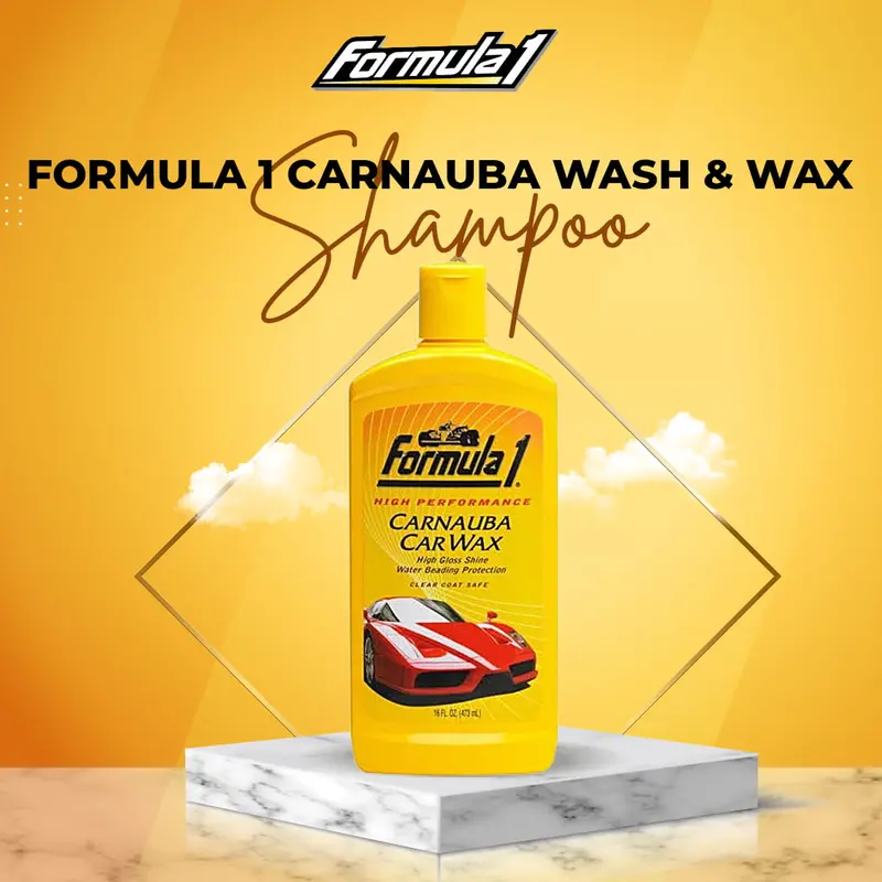 Formula 1 Carnauba Wash & Wax – 8 Oz Gloss-Boosting Car Shampoo 1