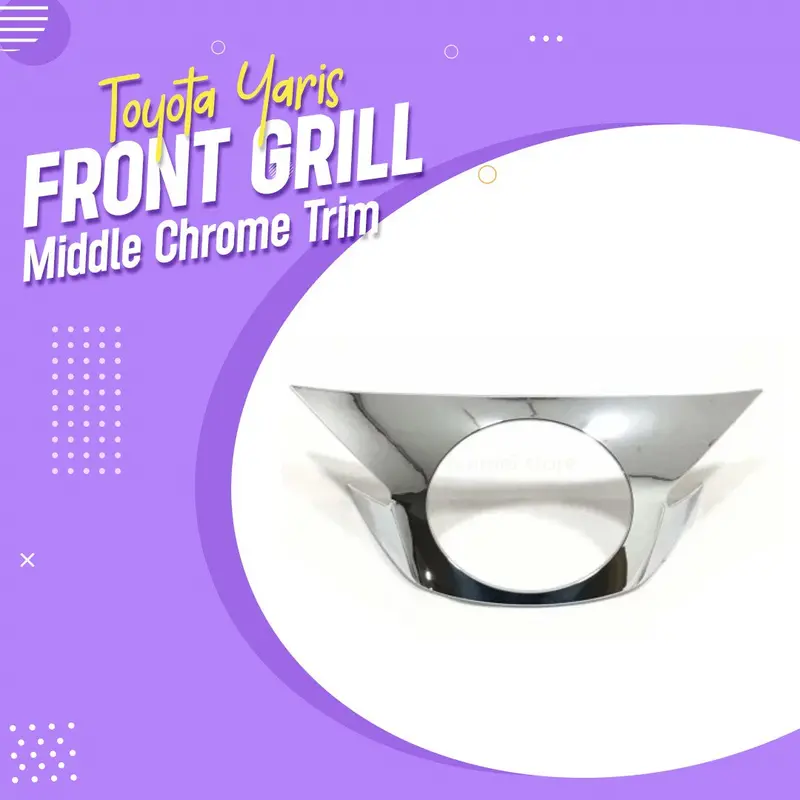 Front Grille Center Chrome Accent Trim For Toyota Yaris (2020–2021, Ma001768/Ma001771) 1