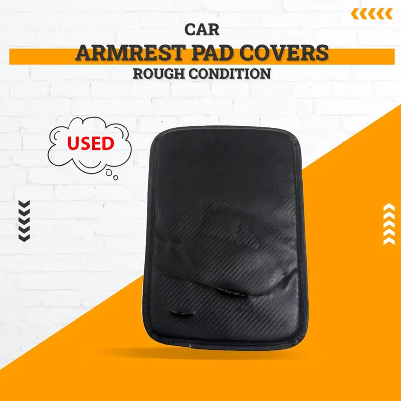 Gently Used Car Armrest Pad Covers – Generic Fit, Minor Wear Visible 1