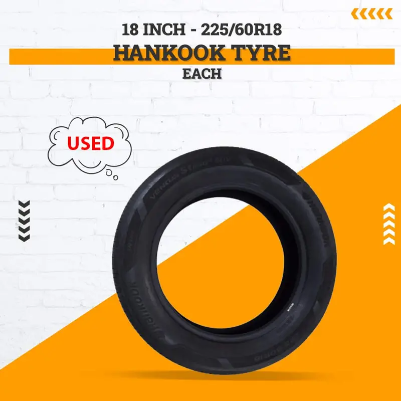 Gently Used Hankook 18-Inch Tires – 225/60R18, Sold Individually 1