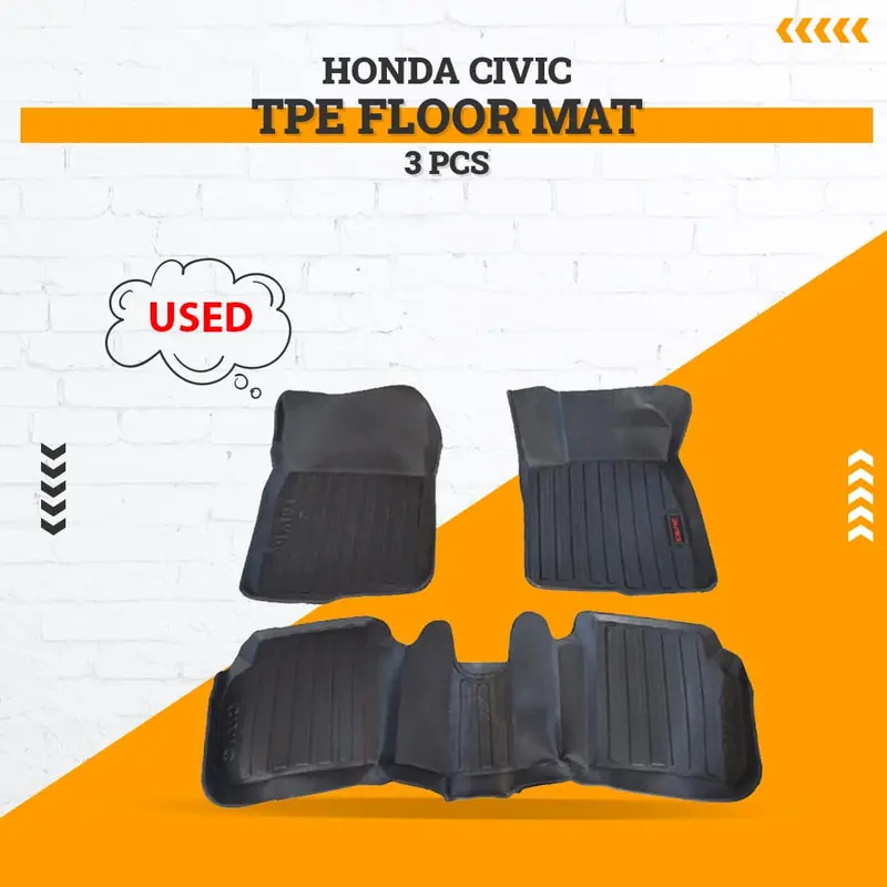 Gently Used Honda Civic Black Tpe Floor Mats (3 Pcs, 2022–2025) 1