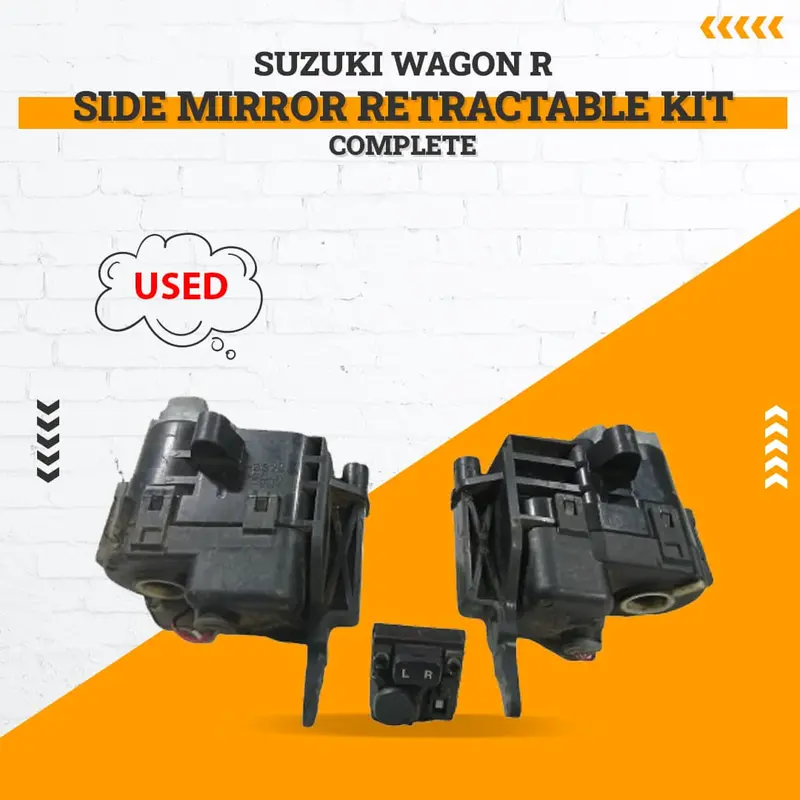 Gently Used Suzuki Wagon R Retractable Side Mirror Kit – Complete Assembly, Minor Nakka Damage 1