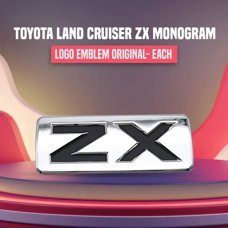 Genuine 3D Metal Zx Logo Badge – Toyota Land Cruiser Interior/Exterior Accent 1