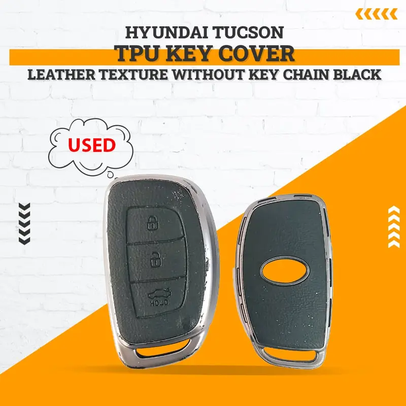 Genuine Leather-Texture Tpu Key Cover For Hyundai Tucson (2020–2024) – Pre-Owned, Black 1
