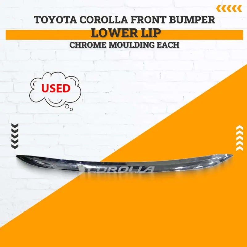 Genuine Toyota Corolla Front Bumper Lower Lip Trim – Chrome Finish (2014–2017, Scratched & Worn) 1