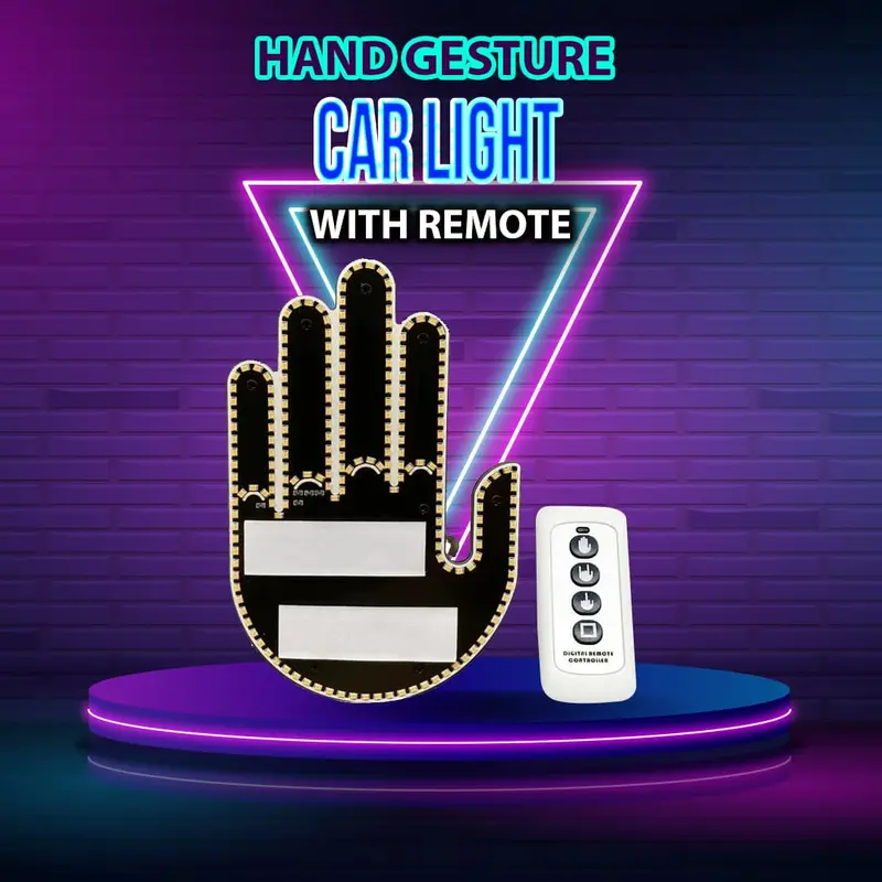 Gesture-Controlled Car Interior Light – Remote-Operated Orange Led Lamp 1