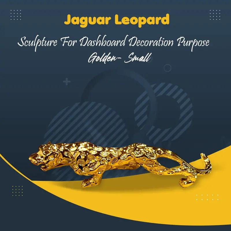 Golden Jaguar/Leopard Dashboard Figurine – Elegant Miniature Decor 1