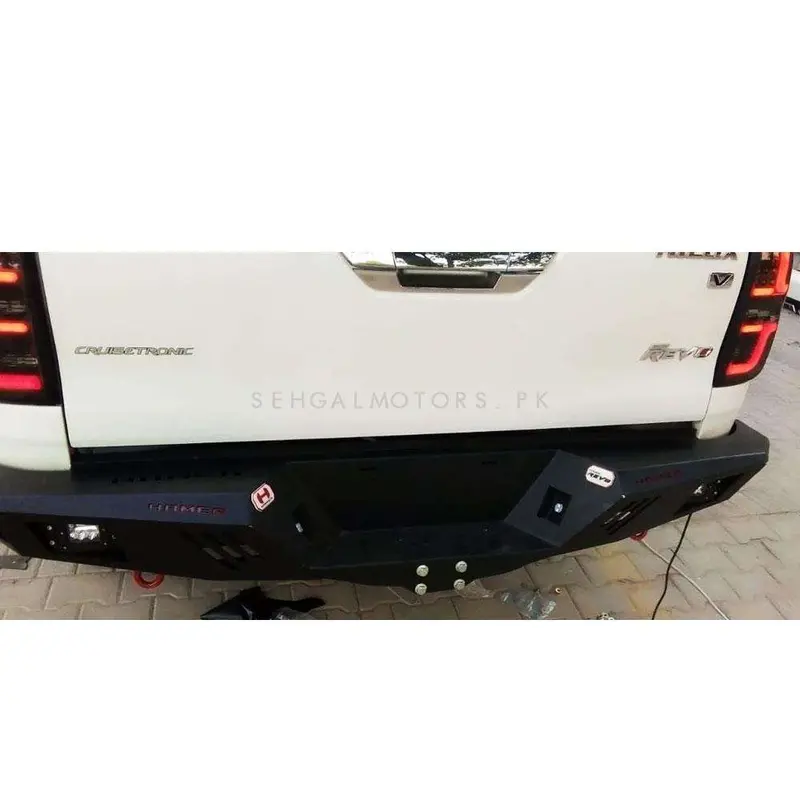 Hamer Steel Rear Bumper With Integrated Fog Lamps – Hilux Vigo, Revo, Tiger (2016–2020); Includes Bull Bar 1