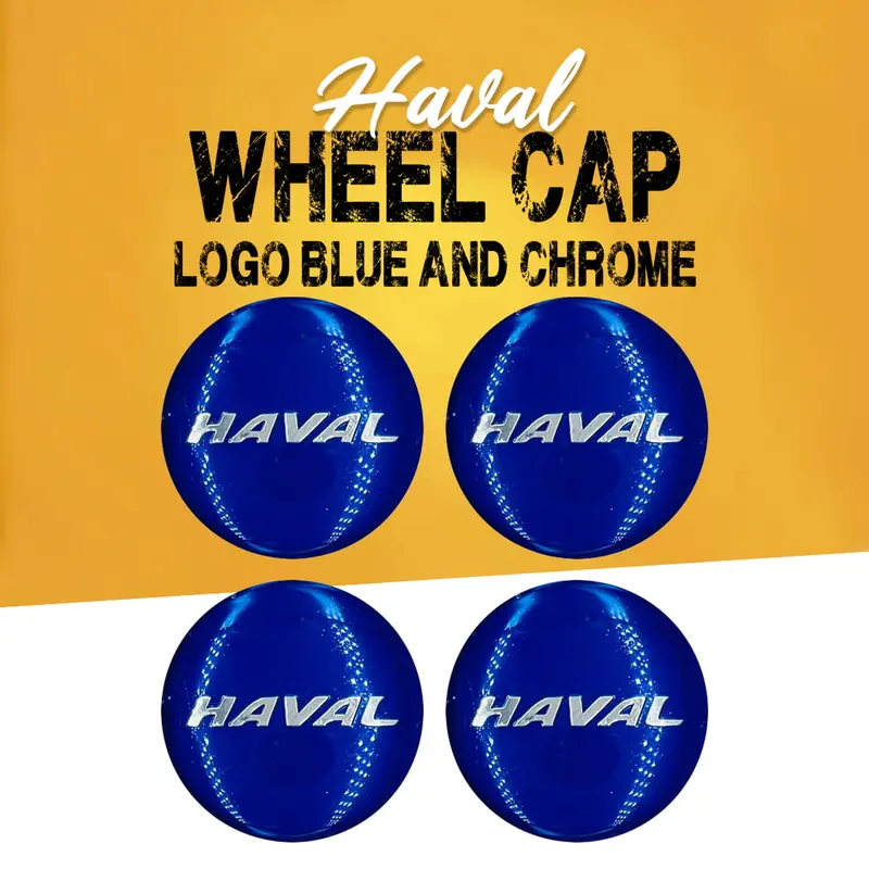 Haval Wheel Center Caps – Dual-Tone Blue And Chrome Hub Badges (4-Pack) 1