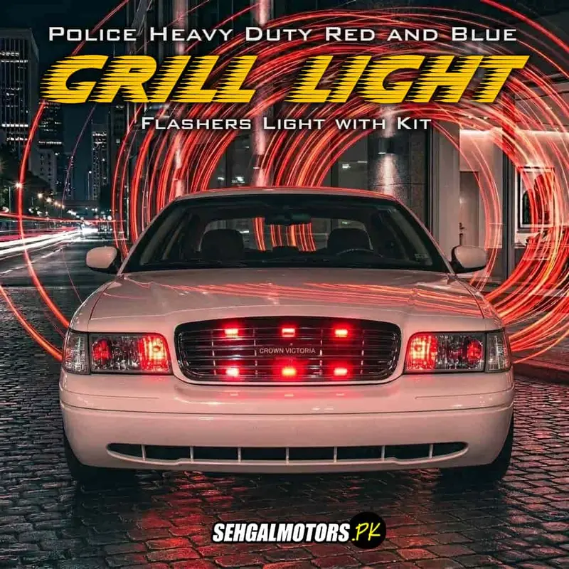 Heavy-Duty Grille-Mount Police Light Kit – Red/Blue Led Flasher System 1