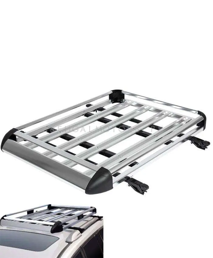 Heavy-Duty Silver Roof Rack Carrier – Xl Universal Cargo Basket For Suvs & Crossovers 1