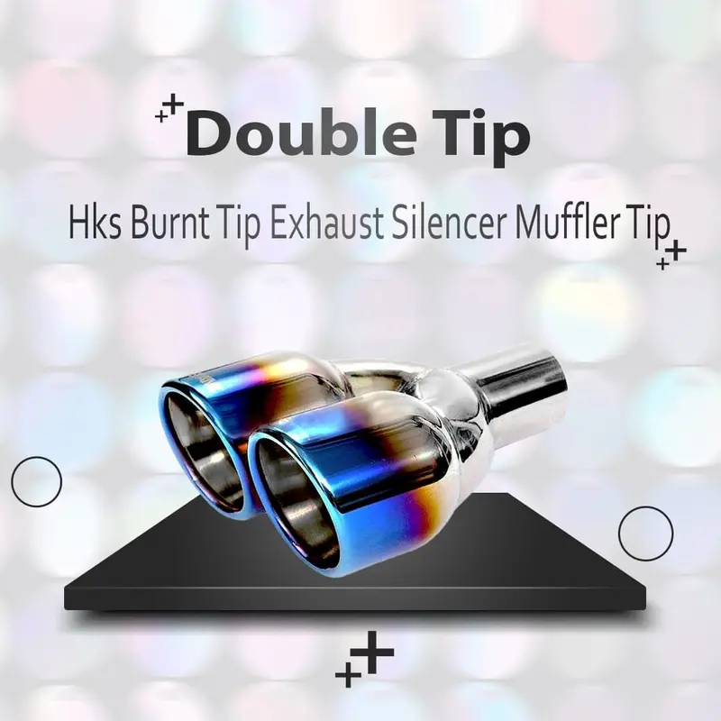 Hk'S Burnt-Tip Dual Exhaust Muffler Tip – Stainless Steel Double-Outlet Design 1