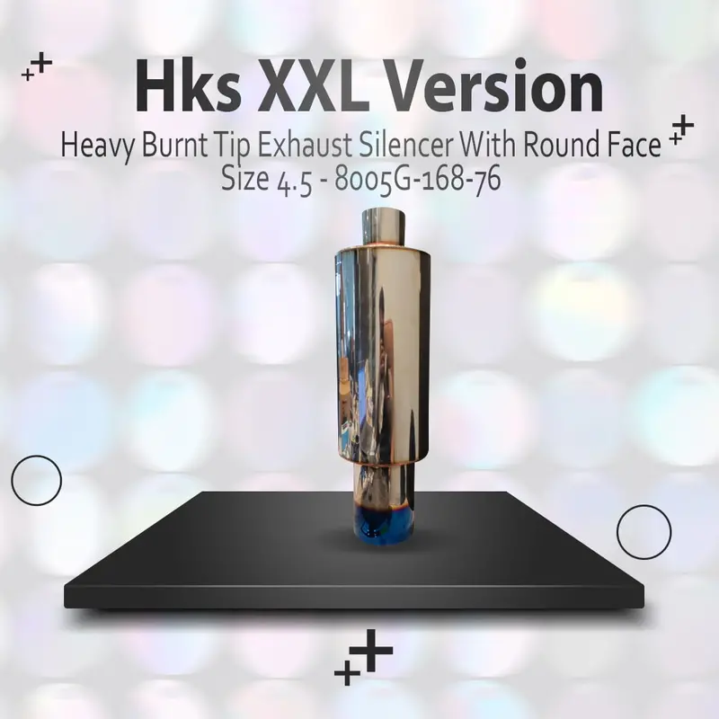 Hks Xxl Burnt-Tip Exhaust Silencer – Round Face, 4.5Cm Diameter (Model 8005G-168-76) 1