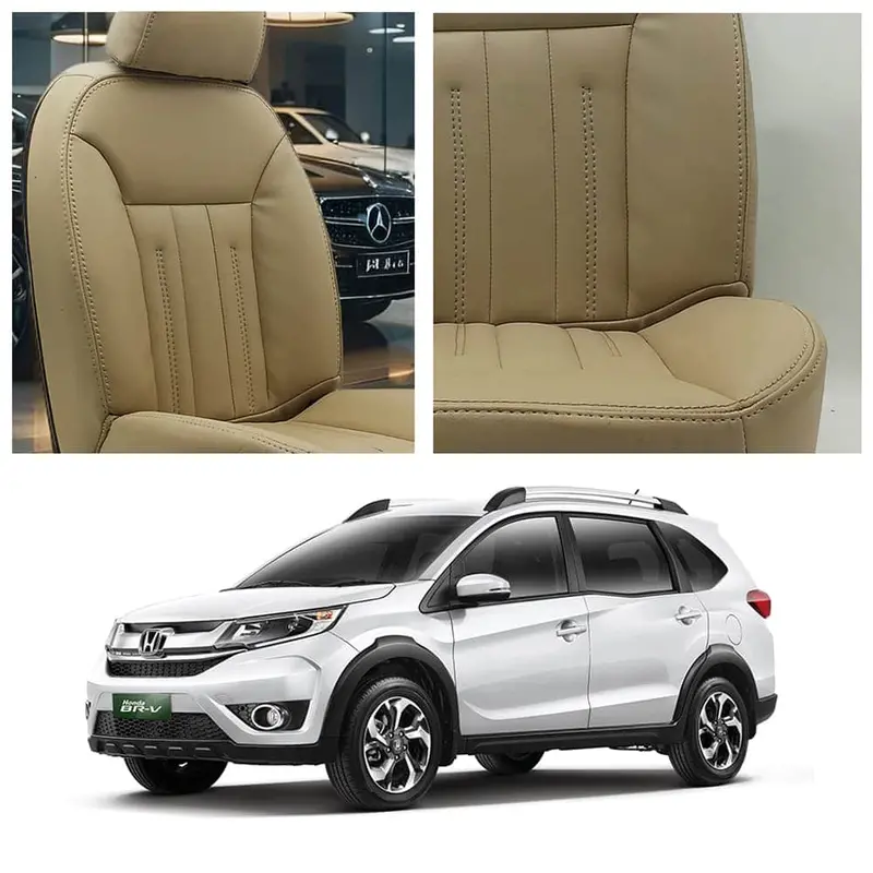 Honda Br-V 7-Seater Beige Seat Covers Featuring Audi-Inspired Styling (2017–2025) 1