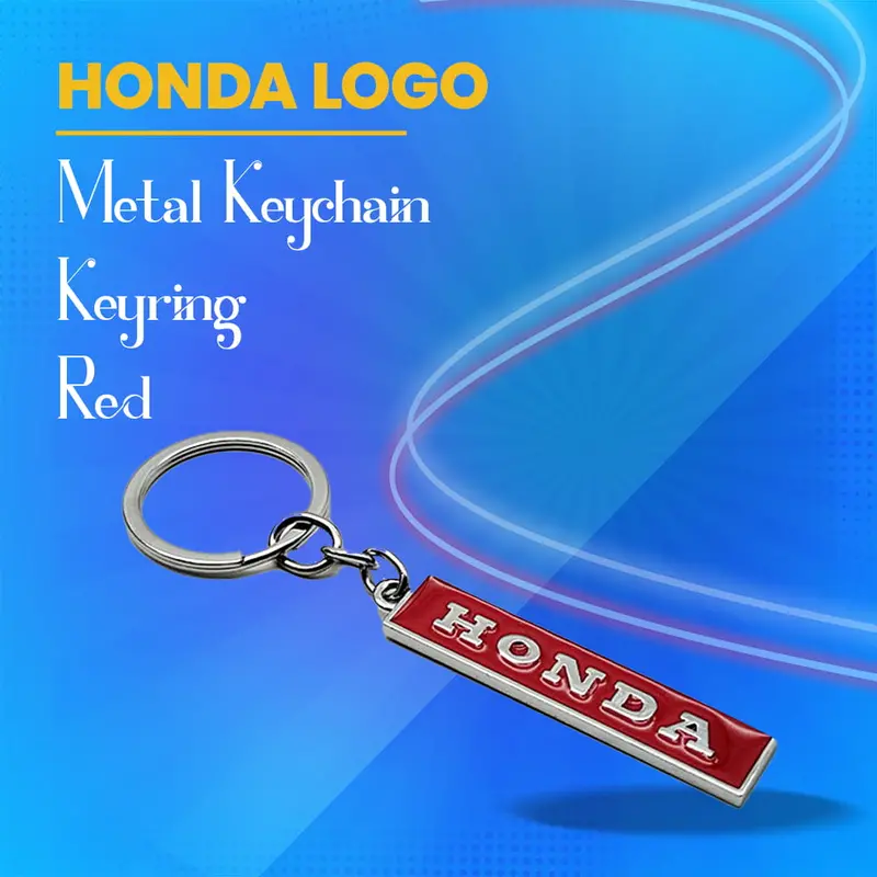 Honda-Branded Red Metal Keychain – Vibrant Colored Keyring Accessory 1