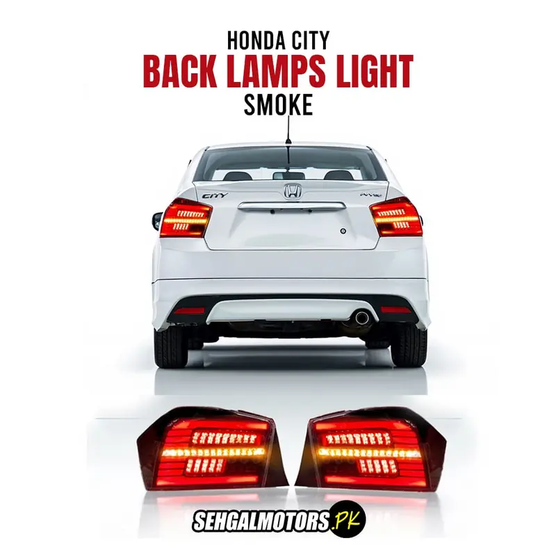 Honda City (2008–2021) Smoked Rear Tail Lamp Assembly 1