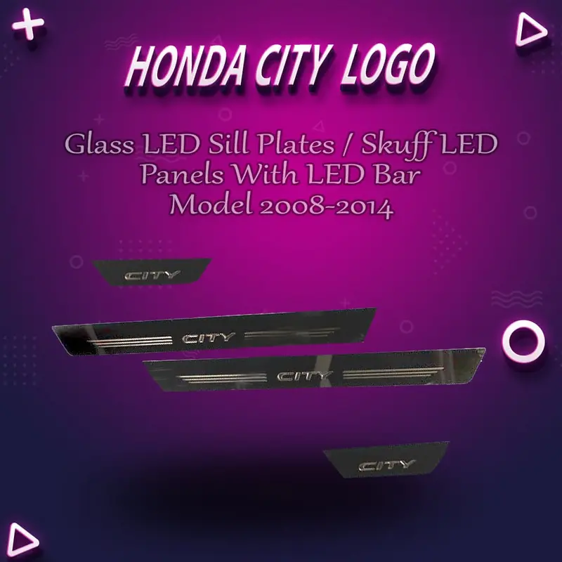 Honda City Glass Led Door Sills With Illuminated Light Bar – 2008–2014 1