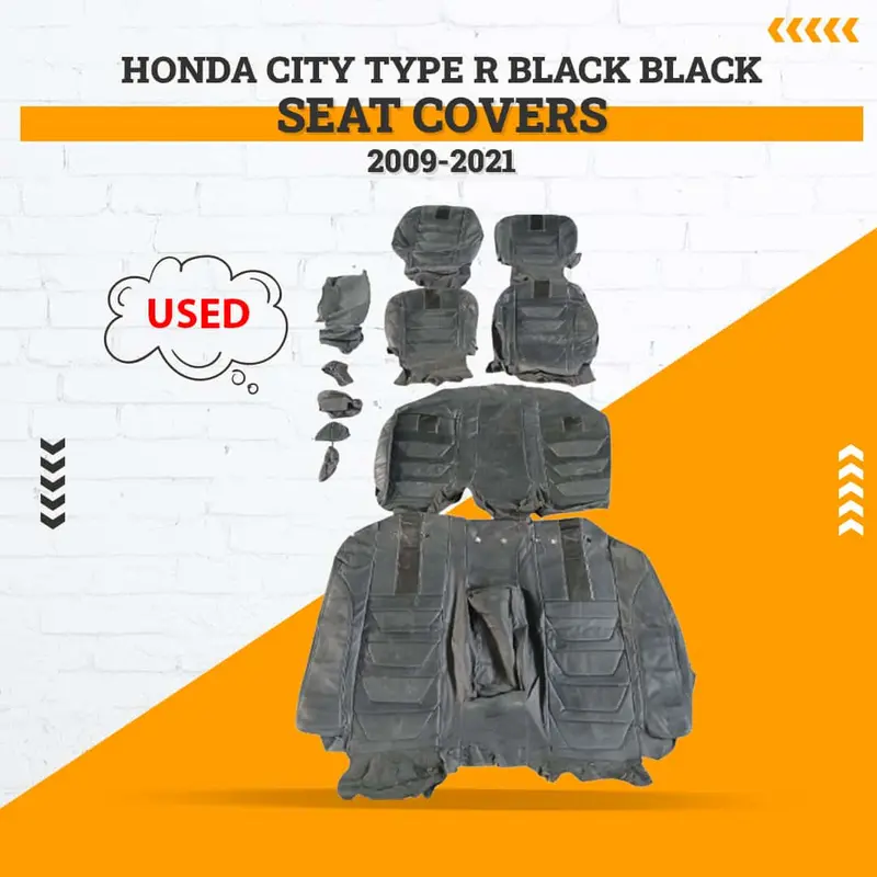Honda City Type R Black Seat Covers – 12-Piece Kit (2009–2021) 1