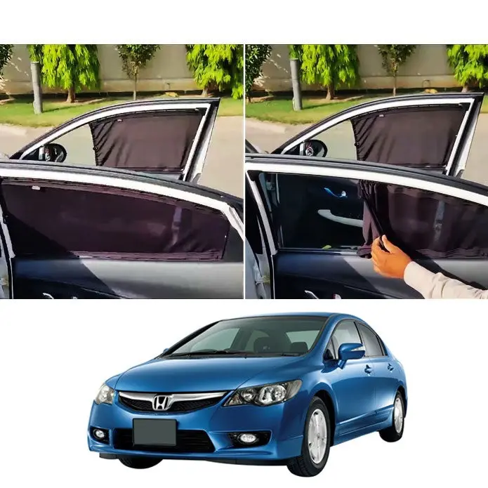 Honda Civic Retractable Sun Shades – Custom Fit (2006–2012) – Parda Design 1
