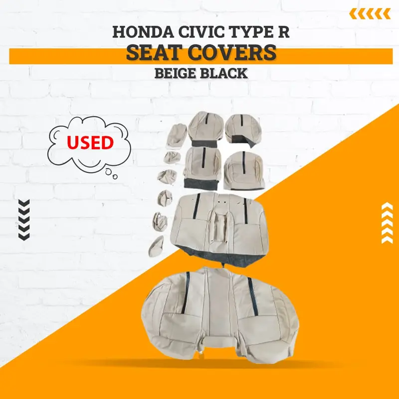 Honda Civic Type R Beige & Black Seat Covers – 12-Piece Set (2016–2021) 1
