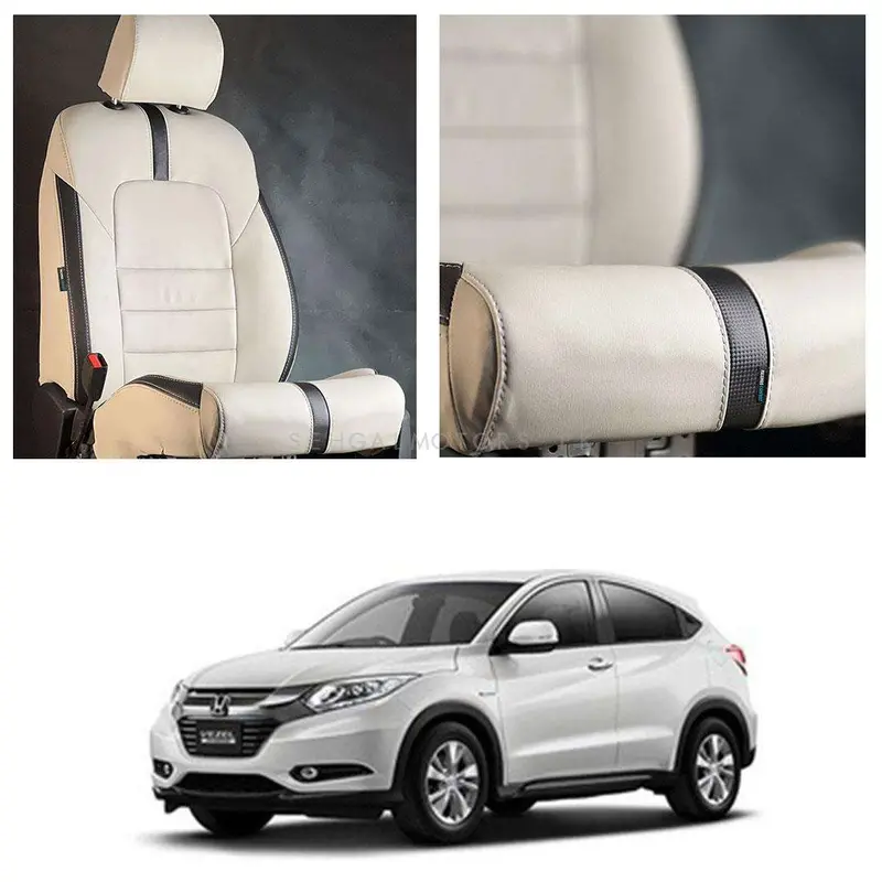 Honda Vezel Beige & Black Type R–Inspired Seat Covers (2013–2025) 1