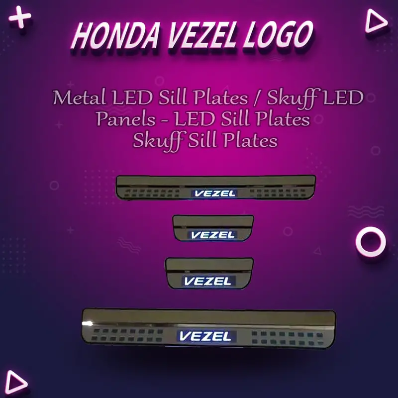 Honda Vezel Illuminated Door Sills – Sleek Metal Led Skuff Guards 1