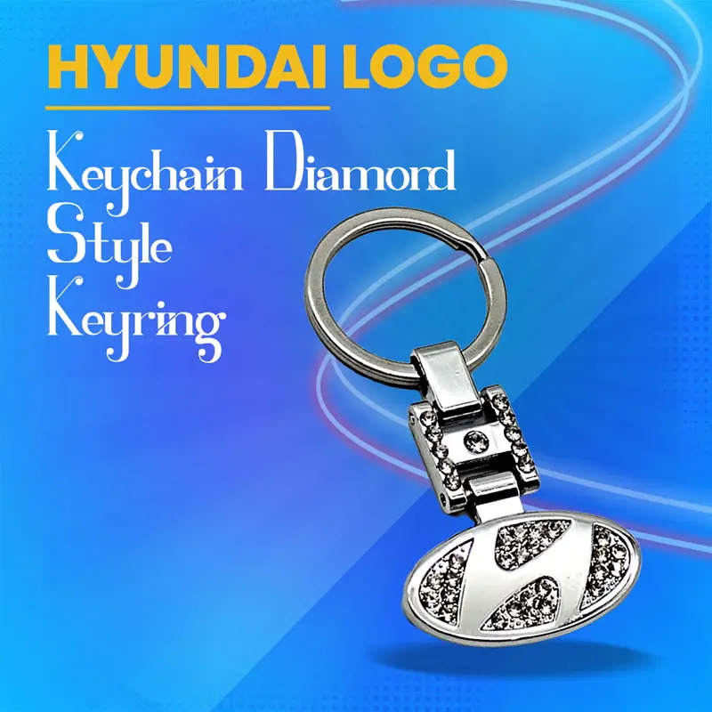 Hyundai Diamond-Style Metal Keychain With Elegant Finish 1