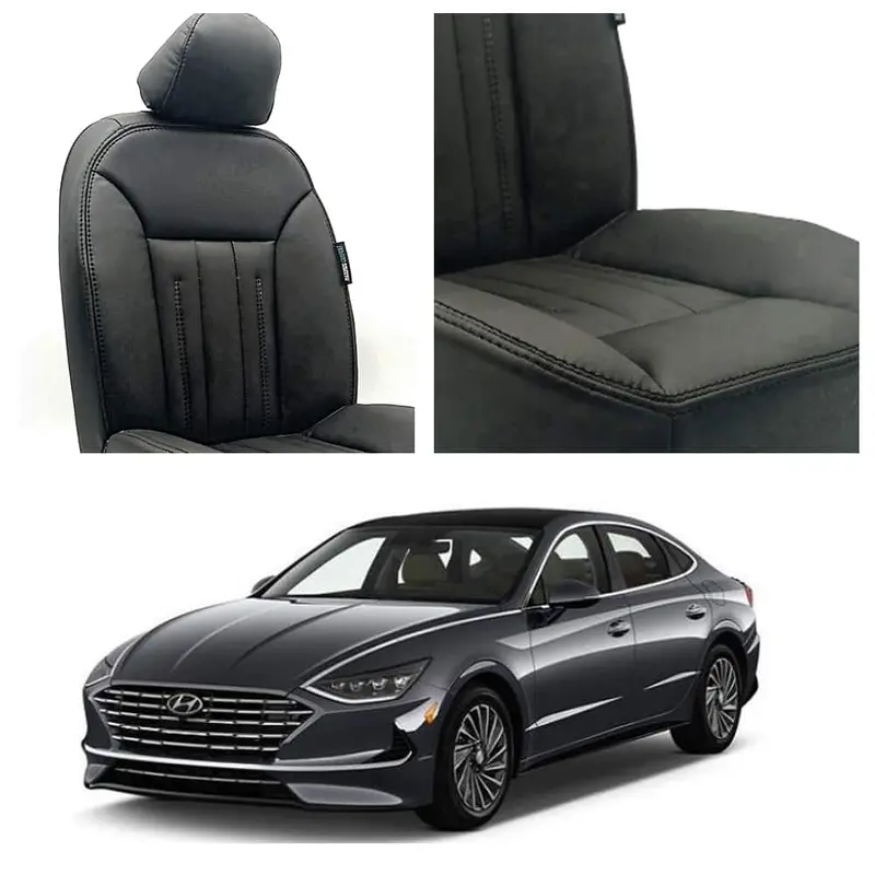 Hyundai Sonata Black Seat Covers – Audi-Design Luxury Interior (2021–2024) 1