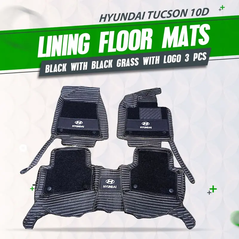 Hyundai Tucson All-Weather Floor Mats (2020–2025) – 3-Piece Thread-Blend Set With Logo 1