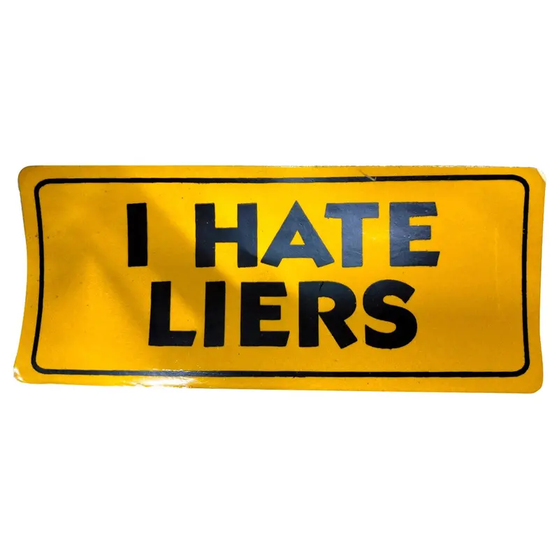 'I Hate Liars' Statement Decal – Bold Yellow Truth Advocacy Sticker 1