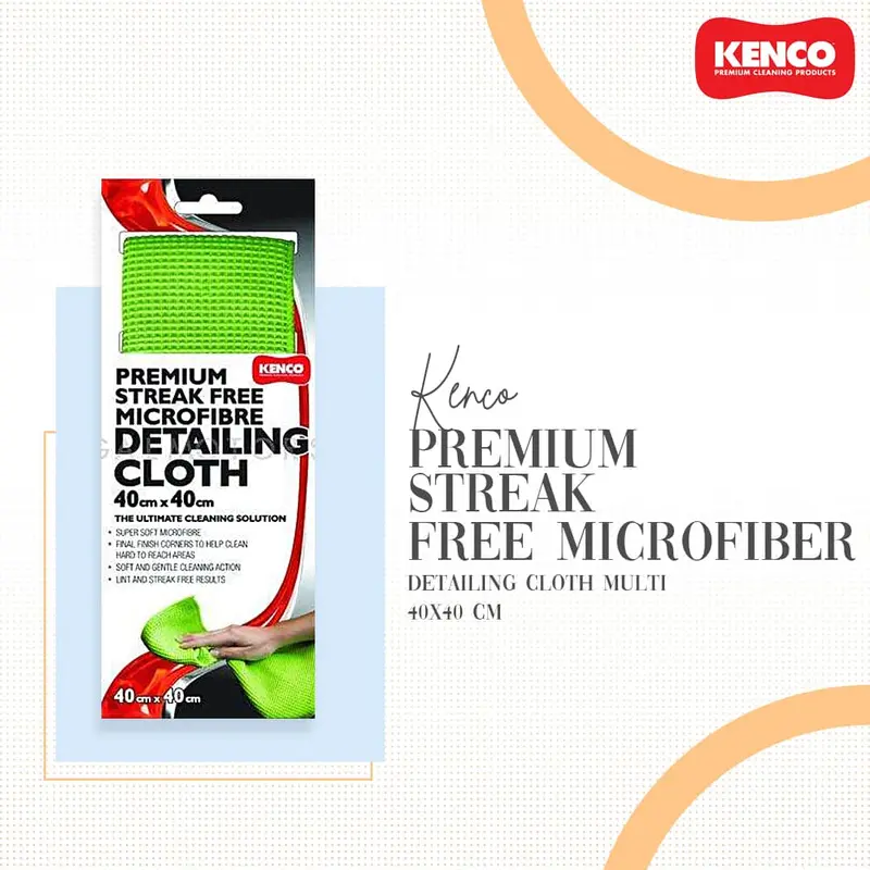 Kenco Streak-Free Microfiber Detailing Cloth – Premium 40×40 Cm Cleaning Towel 1