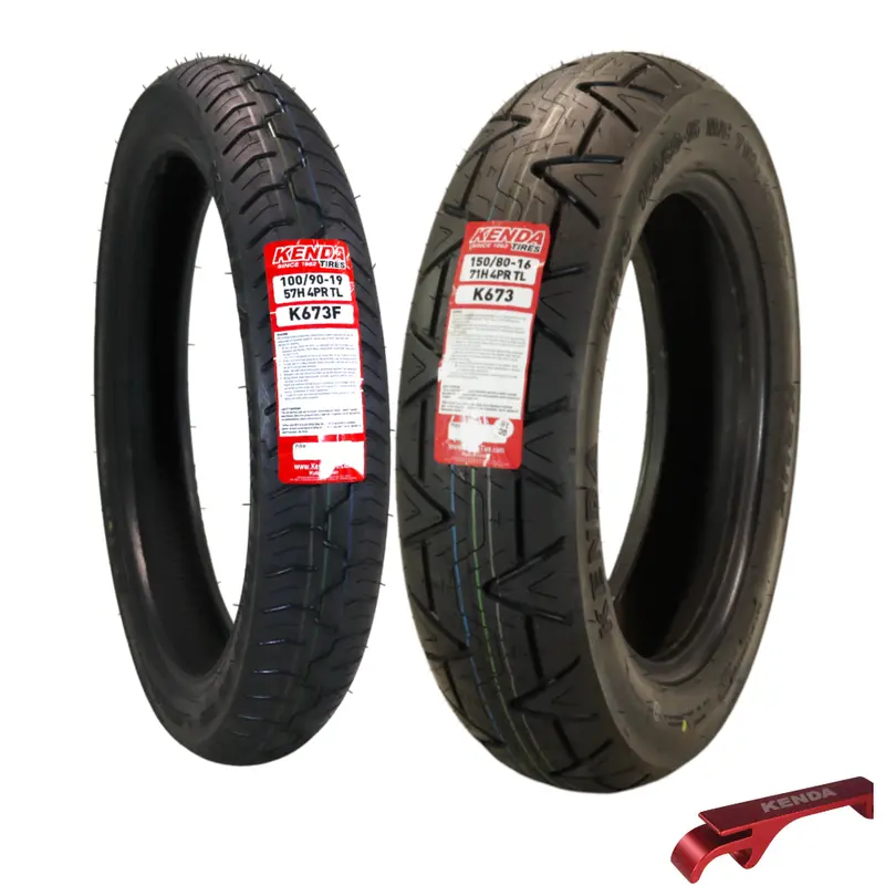 Kenda Kruz K673 Cruiser Tire Pair: 100/90-19 Front & 130/90-16 Rear – Durable Street-Cruiser Tires Featuring Optimized Stability And Long-Lasting Tread Life 1