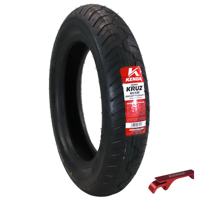 Kenda Kruz K673F Front Motorcycle Tire – 130/90-16 (72H), Tubeless Bias Ply, Dot Compliant, Built For Smooth Cruising And Predictable Cornering 1