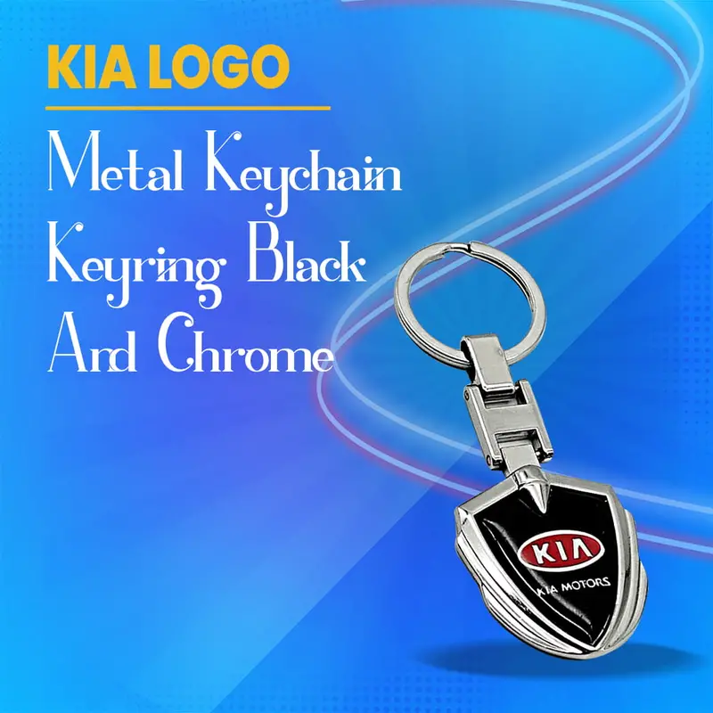 Kia-Branded Dual-Finish Keychain – Black And Chrome Metal Ring 1