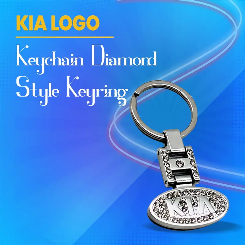 Kia Diamond-Style Logo Keychain – Chrome-Finished Keyring For Brand Lovers 1