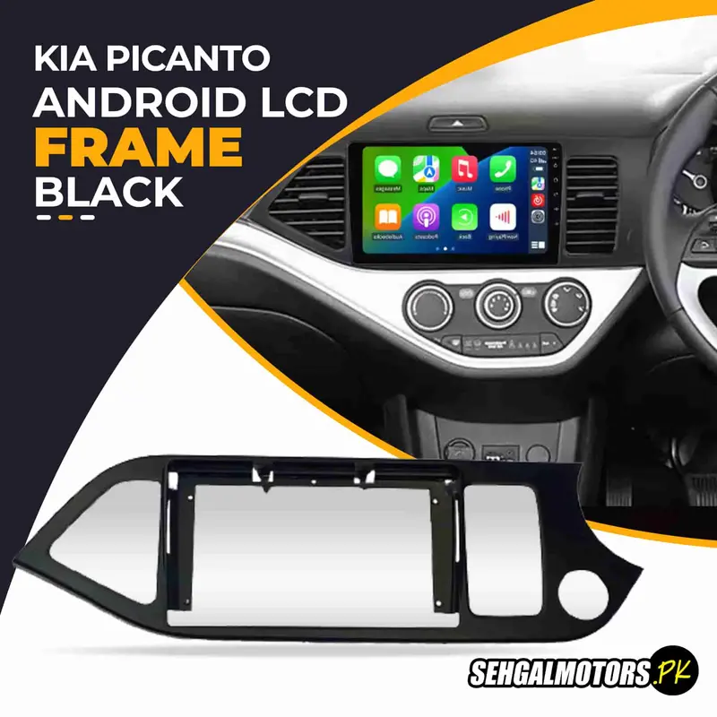 Kia Picanto Android Lcd Dashboard Mount – 9" Black Frame With Grip (2019–2025) 1