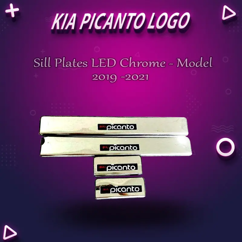 Kia Picanto Chrome Led Door Sill Plates – Modern Illuminated Trim (2019–2024) 1