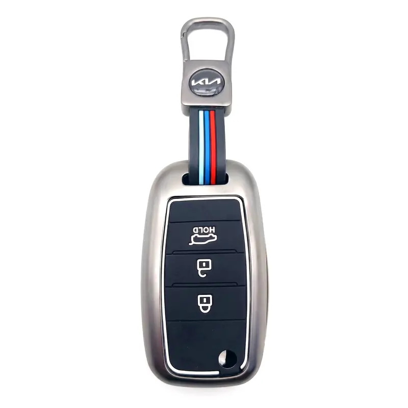 Kia Picanto Metal Jackknife Key Shell With Pvc Cover – 3-Button Remote (2019–2025) 1