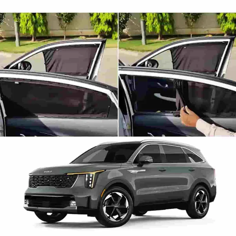 Kia Sorento Custom Retractable Sunshades – Tailored Fit, Easy-Install (2025–2026) 1