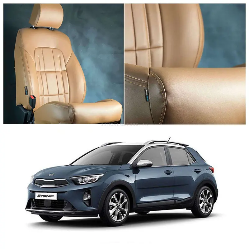 Kia Stonic Audi-Inspired Seat Covers – Rich Brown Dual-Tone (2021–2025) 1