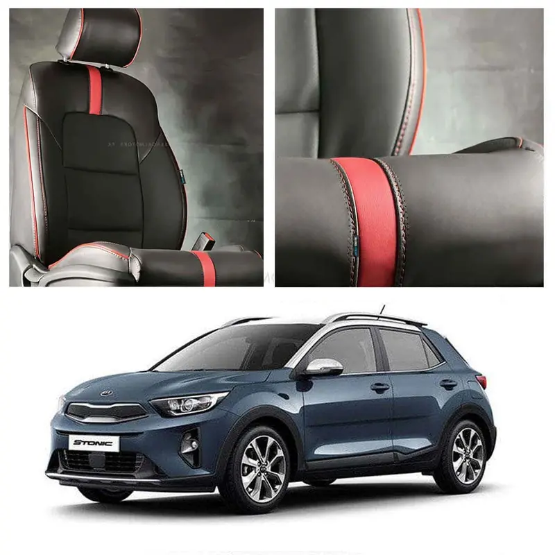 Kia Stonic Sport-Inspired Seat Covers – Black & Red Type R Design (2021–2025) 1