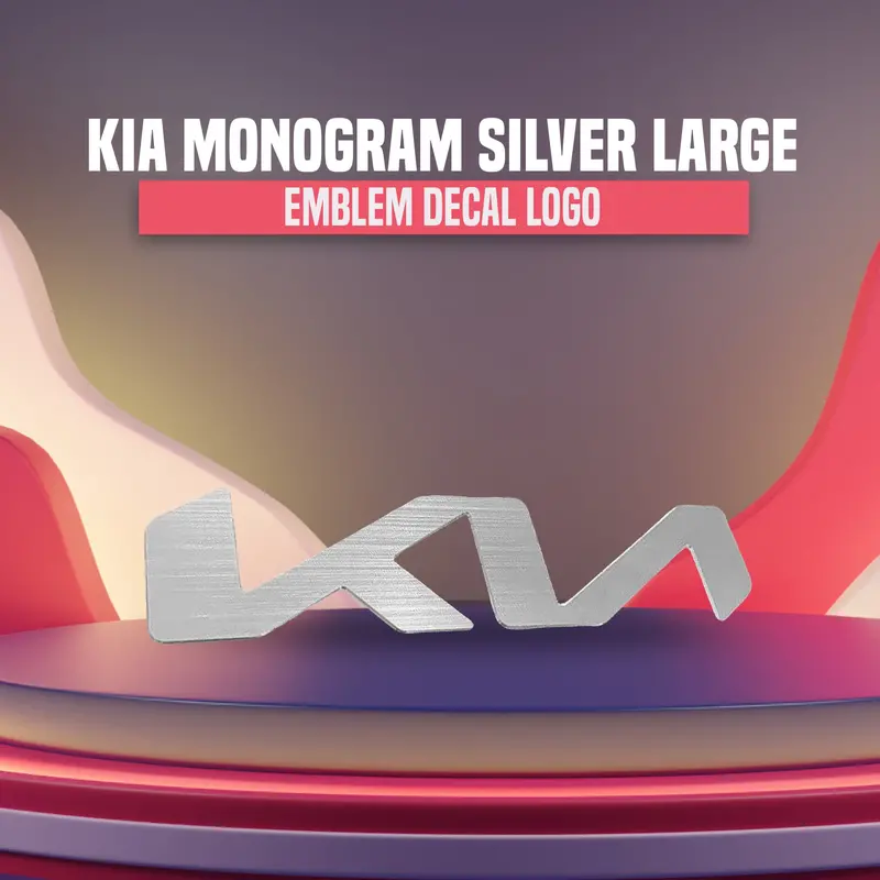 Large Silver Kia Brand Logo Metal Badge – Oem-Style Display Piece 1