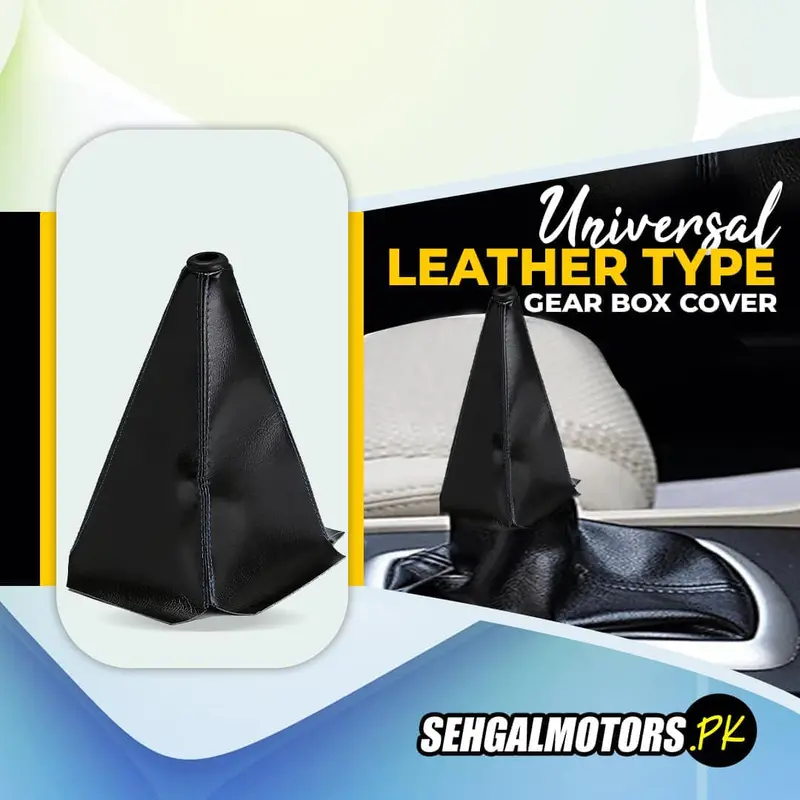 Leather-Style Gear Shift Cover – Universal Fitted Trim With Random Stitch Detail 1