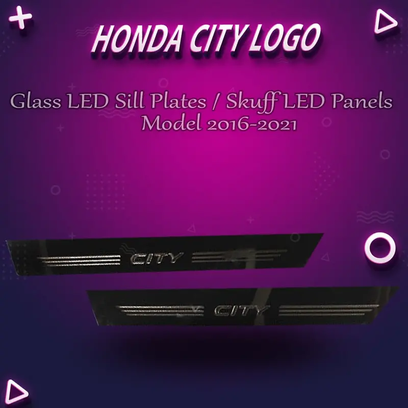 Led-Illuminated Glass Sill Plates For Honda City (2015–2021) 1